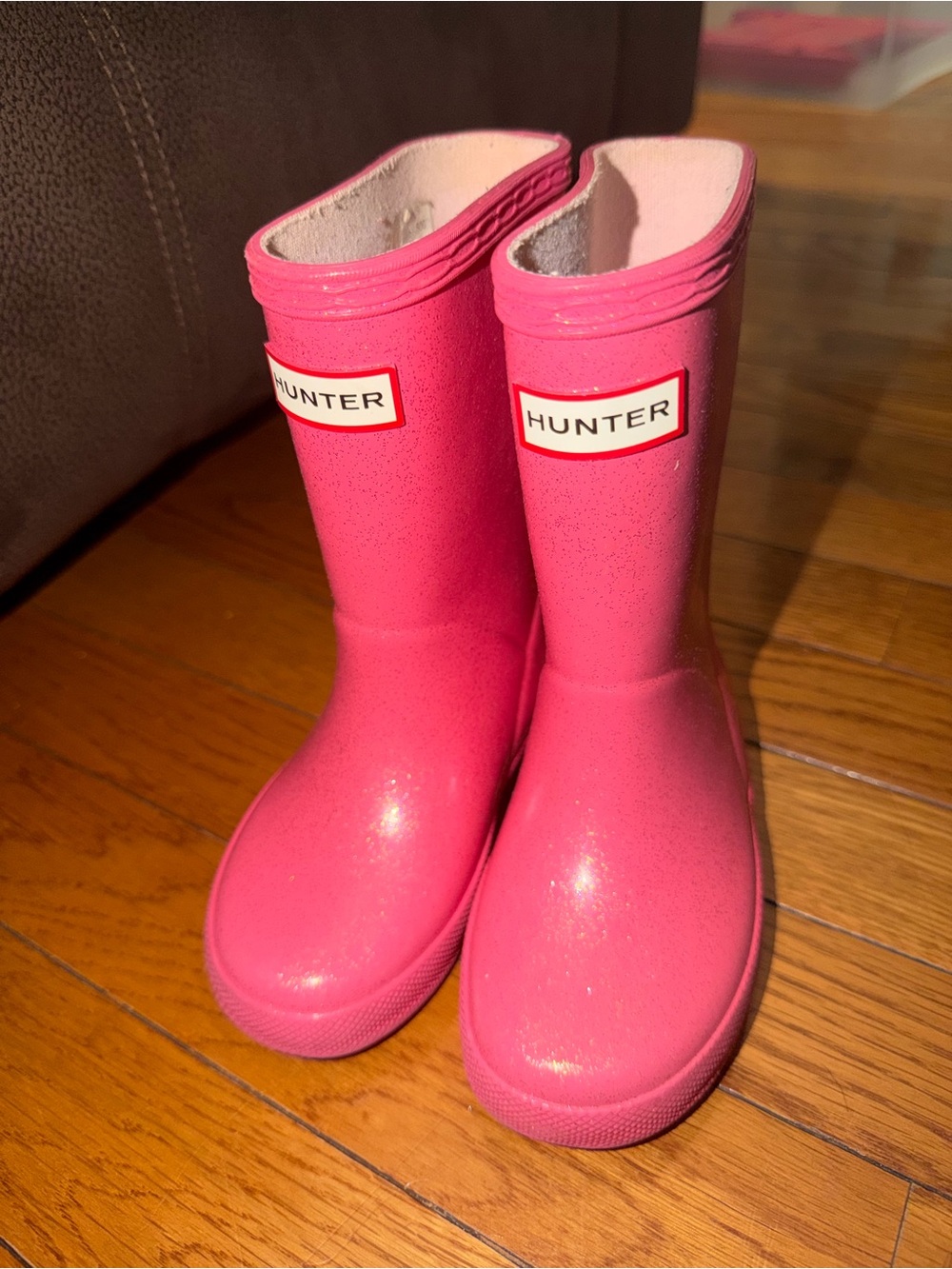 Hunter Kids Bright Pink Waterproof Rain Boots